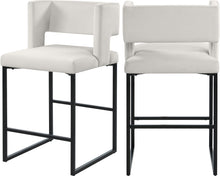 Load image into Gallery viewer, Caleb Cream Velvet Counter Stool