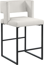 Load image into Gallery viewer, Caleb Cream Velvet Counter Stool