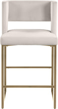 Load image into Gallery viewer, Caleb Cream Velvet Counter Stool