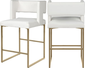 Caleb White Faux Leather Counter Stool