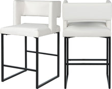 Load image into Gallery viewer, Caleb White Faux Leather Counter Stool
