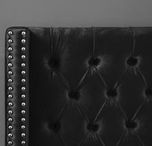 Load image into Gallery viewer, Aiden Black Velvet Twin Bed