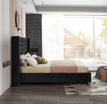 Load image into Gallery viewer, Aiden Black Velvet King Bed