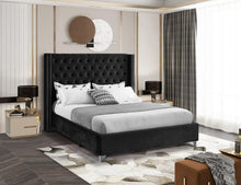 Load image into Gallery viewer, Aiden Black Velvet King Bed