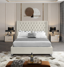 Load image into Gallery viewer, Aiden Cream Velvet Full Bed