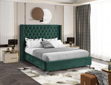 Load image into Gallery viewer, Aiden Green Velvet King Bed