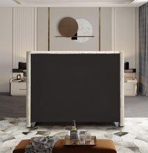 Load image into Gallery viewer, Aiden Cream Velvet Queen Bed