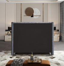 Load image into Gallery viewer, Aiden Grey Velvet King Bed