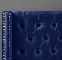 Load image into Gallery viewer, Aiden Navy Velvet Twin Bed