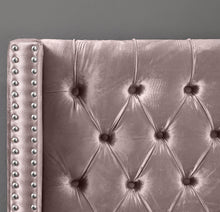 Load image into Gallery viewer, Aiden Pink Velvet Twin Bed