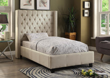 Load image into Gallery viewer, Ashton Beige Linen Twin Bed