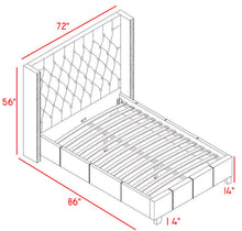 Load image into Gallery viewer, Ashton Navy Linen Queen Bed