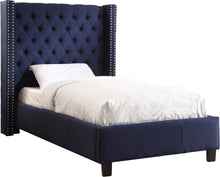 Load image into Gallery viewer, Ashton Navy Linen Twin Bed