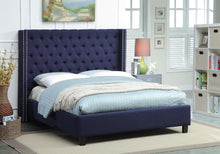 Load image into Gallery viewer, Ashton Navy Linen Queen Bed