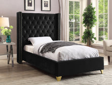 Load image into Gallery viewer, Barolo Black Velvet Twin Bed