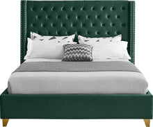 Load image into Gallery viewer, Barolo Green Velvet King Bed