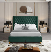 Load image into Gallery viewer, Barolo Green Velvet King Bed