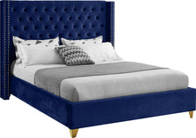 Load image into Gallery viewer, Barolo Navy Velvet Queen Bed