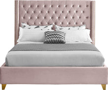 Load image into Gallery viewer, Barolo Pink Velvet Queen Bed