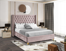 Load image into Gallery viewer, Barolo Pink Velvet Queen Bed