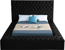 Load image into Gallery viewer, Bliss Black Velvet Queen Bed (3 Boxes)