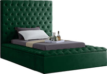 Load image into Gallery viewer, Bliss Green Velvet Twin Bed (3 Boxes)