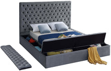 Load image into Gallery viewer, Bliss Grey Velvet Queen Bed (3 Boxes)
