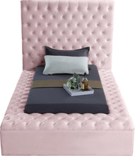 Load image into Gallery viewer, Bliss Pink Velvet Twin Bed (3 Boxes)