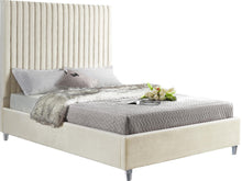 Load image into Gallery viewer, Candace Cream Velvet Queen Bed
