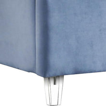 Load image into Gallery viewer, Candace Sky Blue Velvet Twin Bed