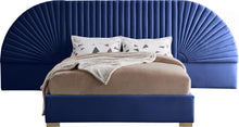 Load image into Gallery viewer, Cleo Navy Velvet Queen Bed (3 Boxes)