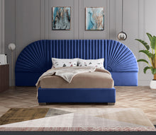 Load image into Gallery viewer, Cleo Navy Velvet King Bed (3 Boxes)