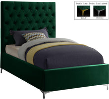 Load image into Gallery viewer, Cruz Green Velvet Twin Bed