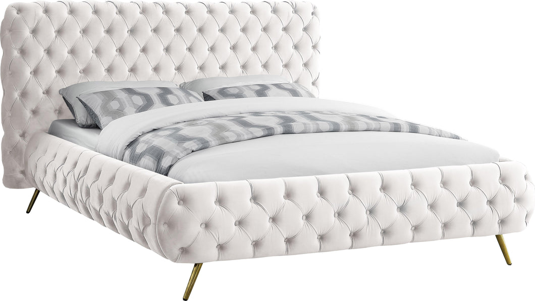 Delano Cream Velvet King Bed