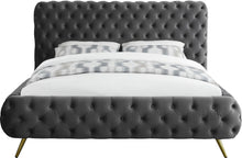 Load image into Gallery viewer, Delano Grey Velvet Queen Bed