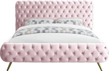 Load image into Gallery viewer, Delano Pink Velvet Queen Bed