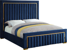 Load image into Gallery viewer, Dolce Navy Velvet King Bed (3 Boxes)