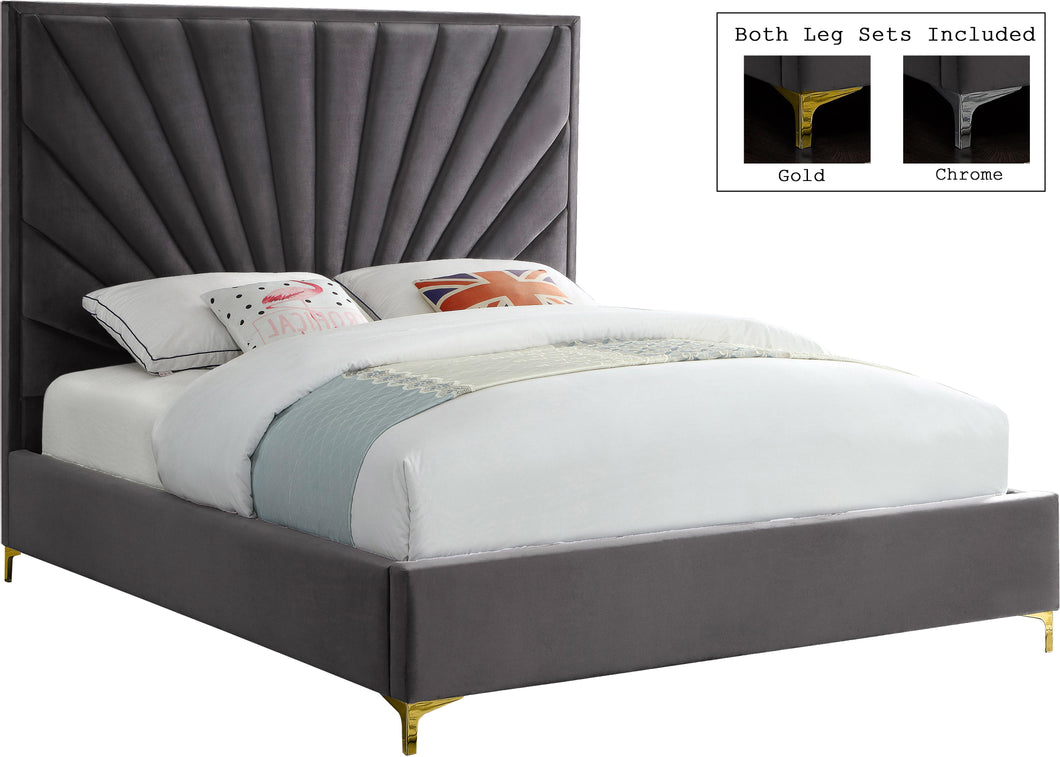 Eclipse Grey Velvet King Bed