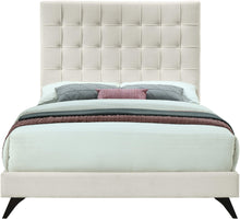 Load image into Gallery viewer, Elly Cream Velvet Queen Bed