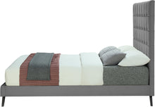Load image into Gallery viewer, Elly Grey Velvet Queen Bed