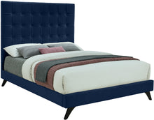 Load image into Gallery viewer, Elly Navy Velvet King Bed