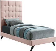 Load image into Gallery viewer, Elly Pink Velvet Twin Bed