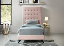 Load image into Gallery viewer, Elly Pink Velvet Twin Bed
