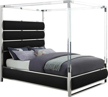 Load image into Gallery viewer, Encore Black Faux Leather King Bed (4 Boxes)