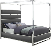 Load image into Gallery viewer, Encore Grey Faux Leather Queen Bed (4 Boxes)