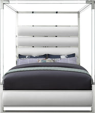 Load image into Gallery viewer, Encore White Faux Leather Queen Bed (4 Boxes)