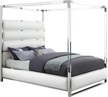 Load image into Gallery viewer, Encore White Faux Leather King Bed (4 Boxes)