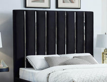 Load image into Gallery viewer, Enzo Black Velvet King Bed