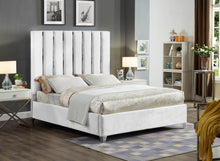 Load image into Gallery viewer, Enzo White Velvet Queen Bed