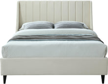Load image into Gallery viewer, Eva Cream Velvet Queen Bed